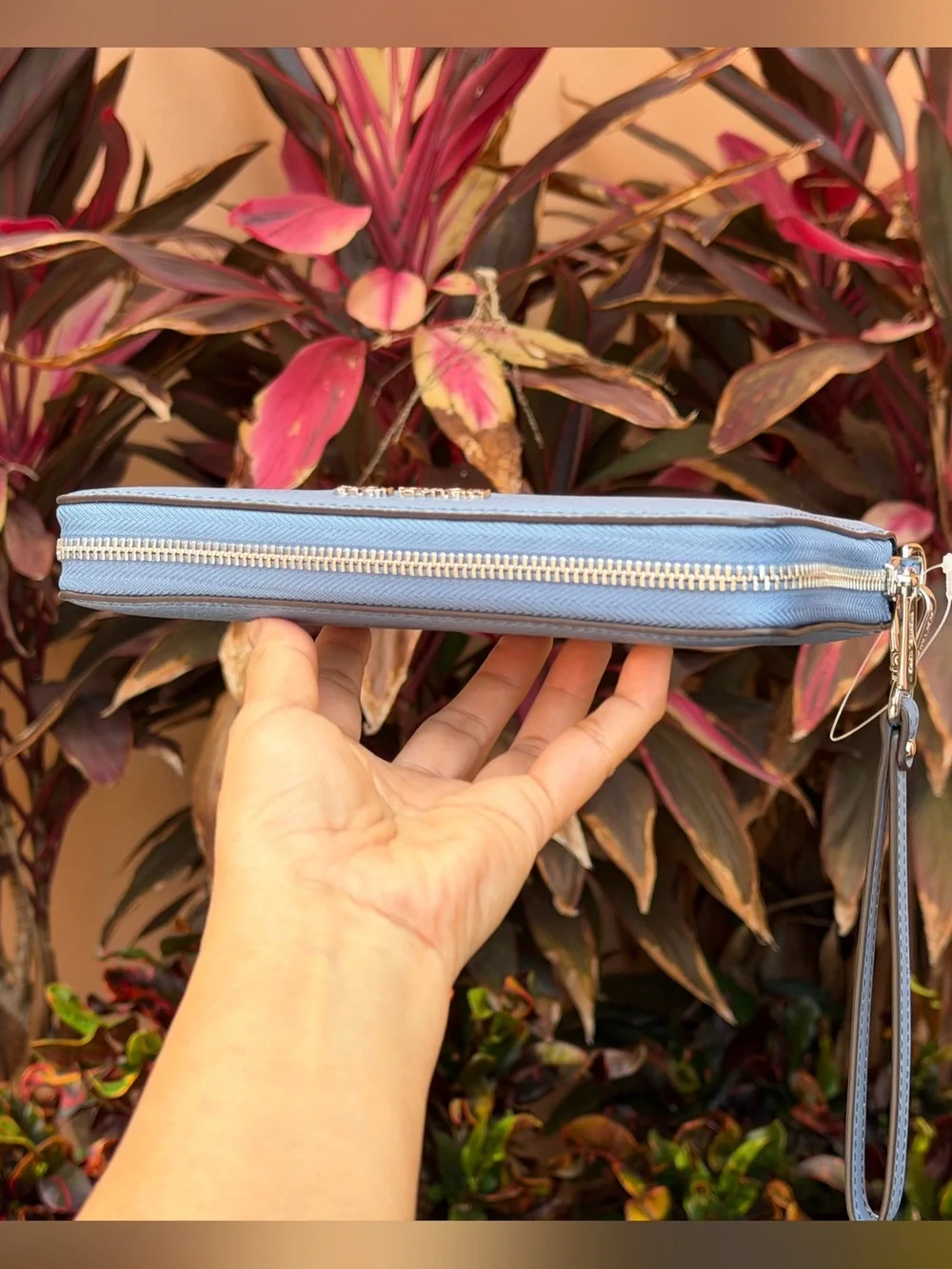 Michael Kors Jet Set Travel LG Continental Wallet Denim/Silver